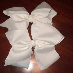 Texas Size Big Hair Bows with French Clip. WHITE